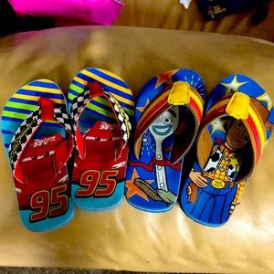 Disney boys flips flops size 12 2 pairs